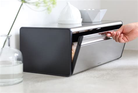 jet combrabantia fall front bread box matte steel fingerprint|brabantia bread boxes.